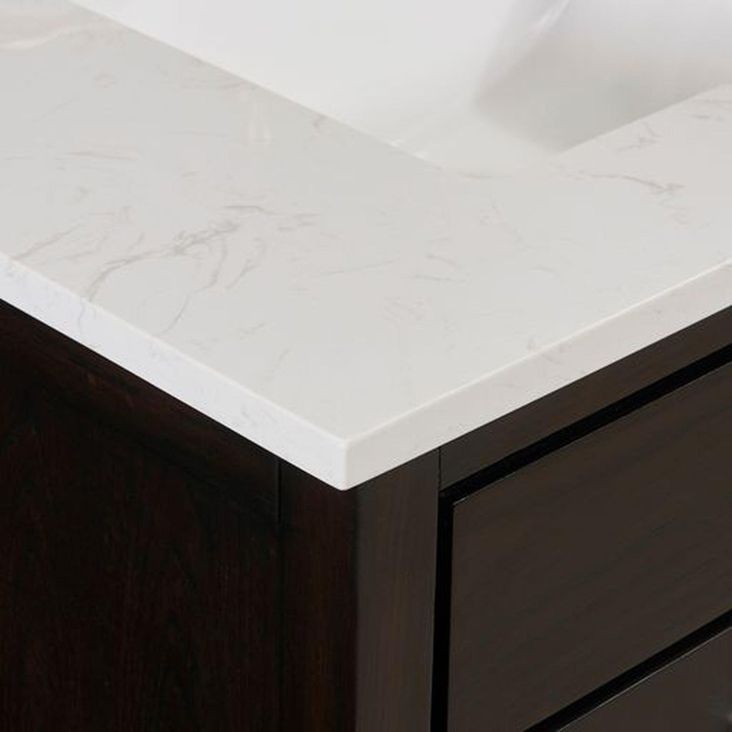 Altair Frosinone 73" x 22" Jazz White Composite Stone Bathroom Vanity Top With White SInk