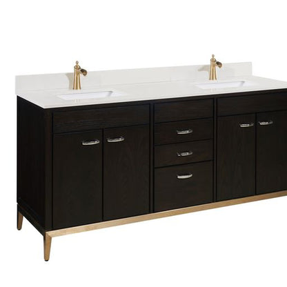 Altair Frosinone 73" x 22" Jazz white Composite Stone Bathroom Vanity Top-Single Hole With White SInk