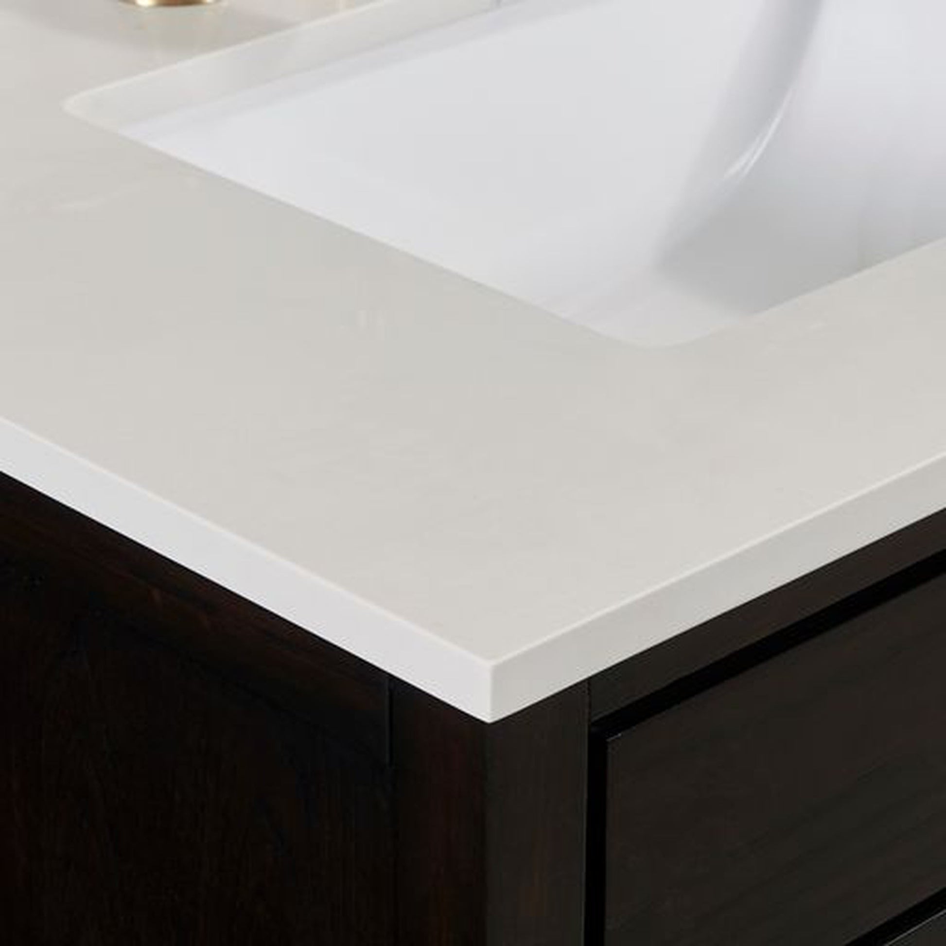 Altair Frosinone 73" x 22" Jazz white Composite Stone Bathroom Vanity Top-Single Hole With White SInk