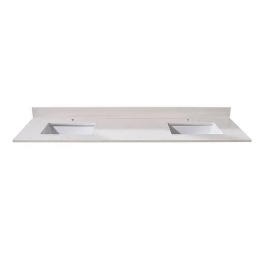 Altair Frosinone 73" x 22" Jazz white Composite Stone Bathroom Vanity Top-Single Hole With White SInk