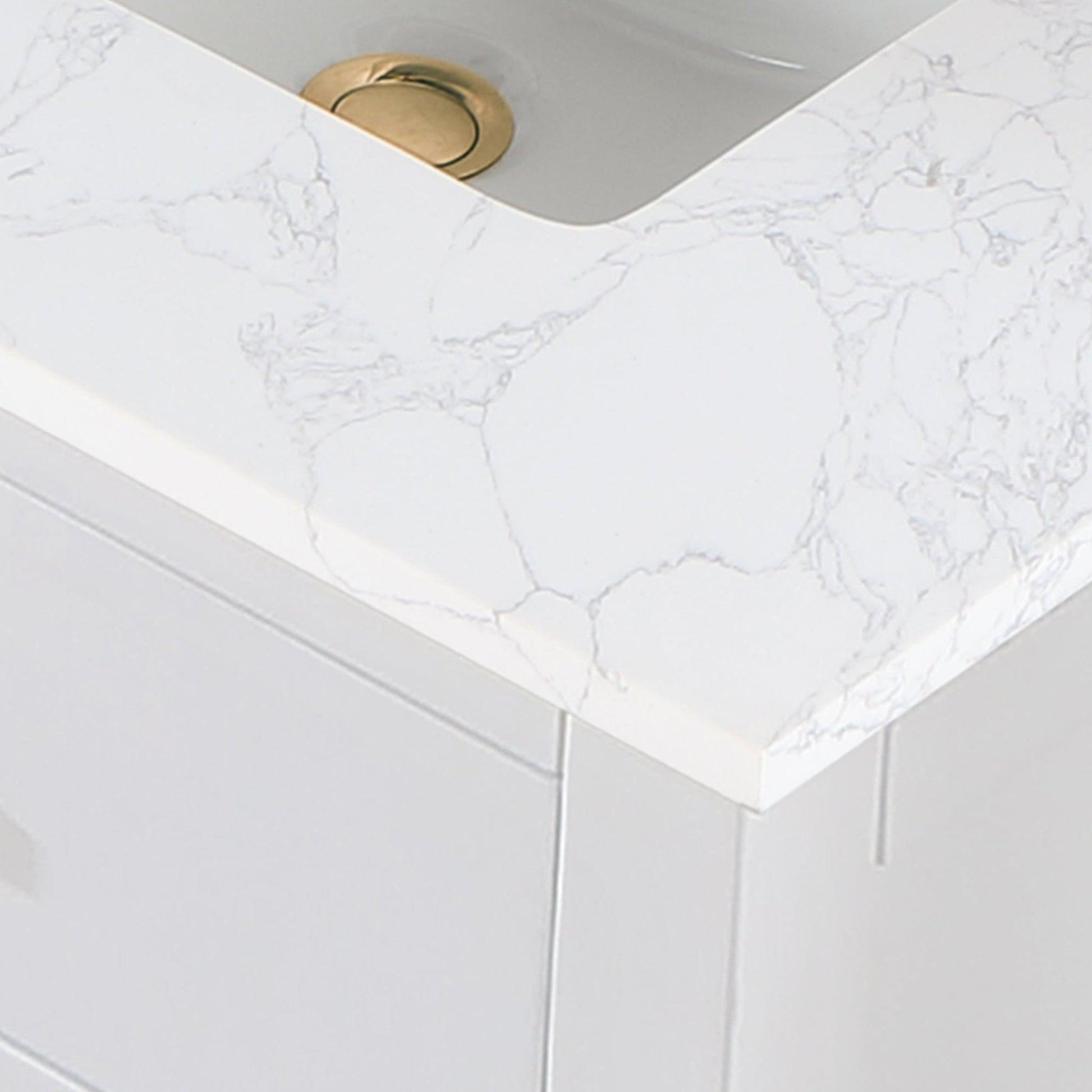 Altair Gavino 72" White Freestanding Double Bathroom Vanity Set With Grain White Composite Stone Top, Single Rectangular Undermount Ceramic Sink, Overflow, Sidesplash, and Backsplash