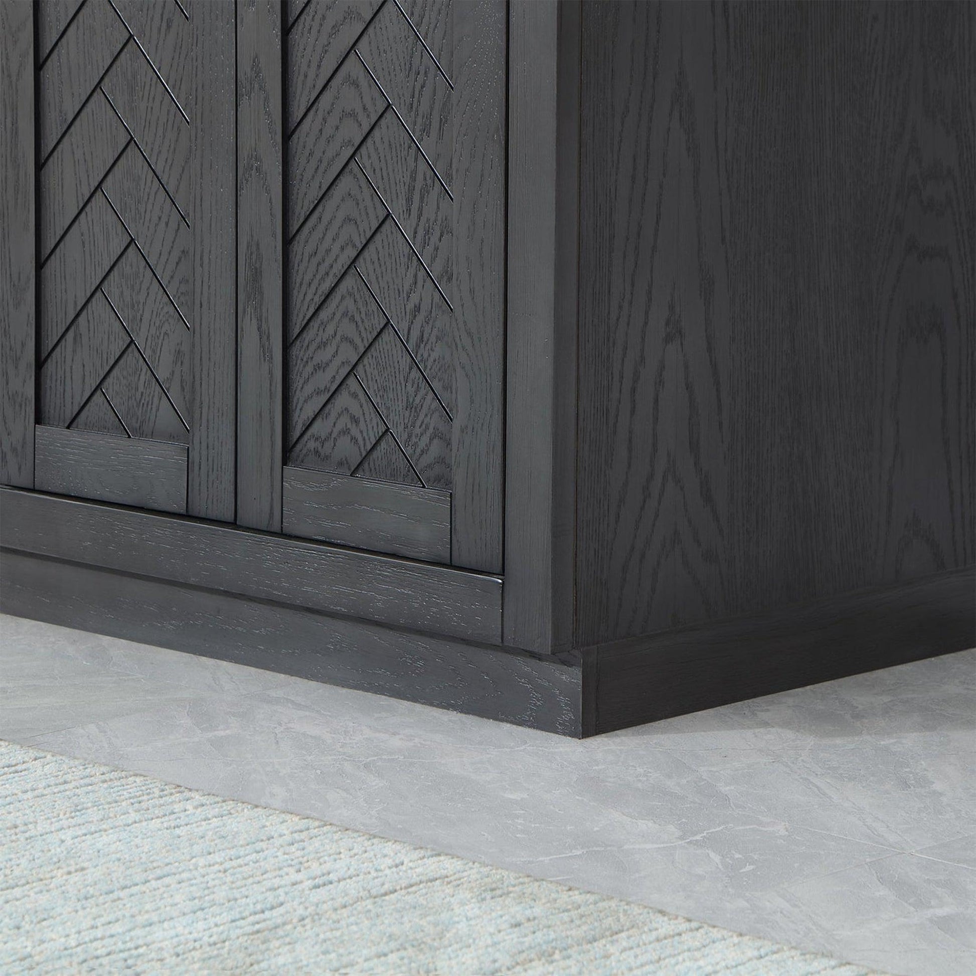 Altair Gazsi 60" Brown Oak Freestanding Double Bathroom Vanity Set With Mirror, Elegant Composite Grain White Stone Top, Two Rectangular Undermount Ceramic Sinks, Overflow, and Backsplash