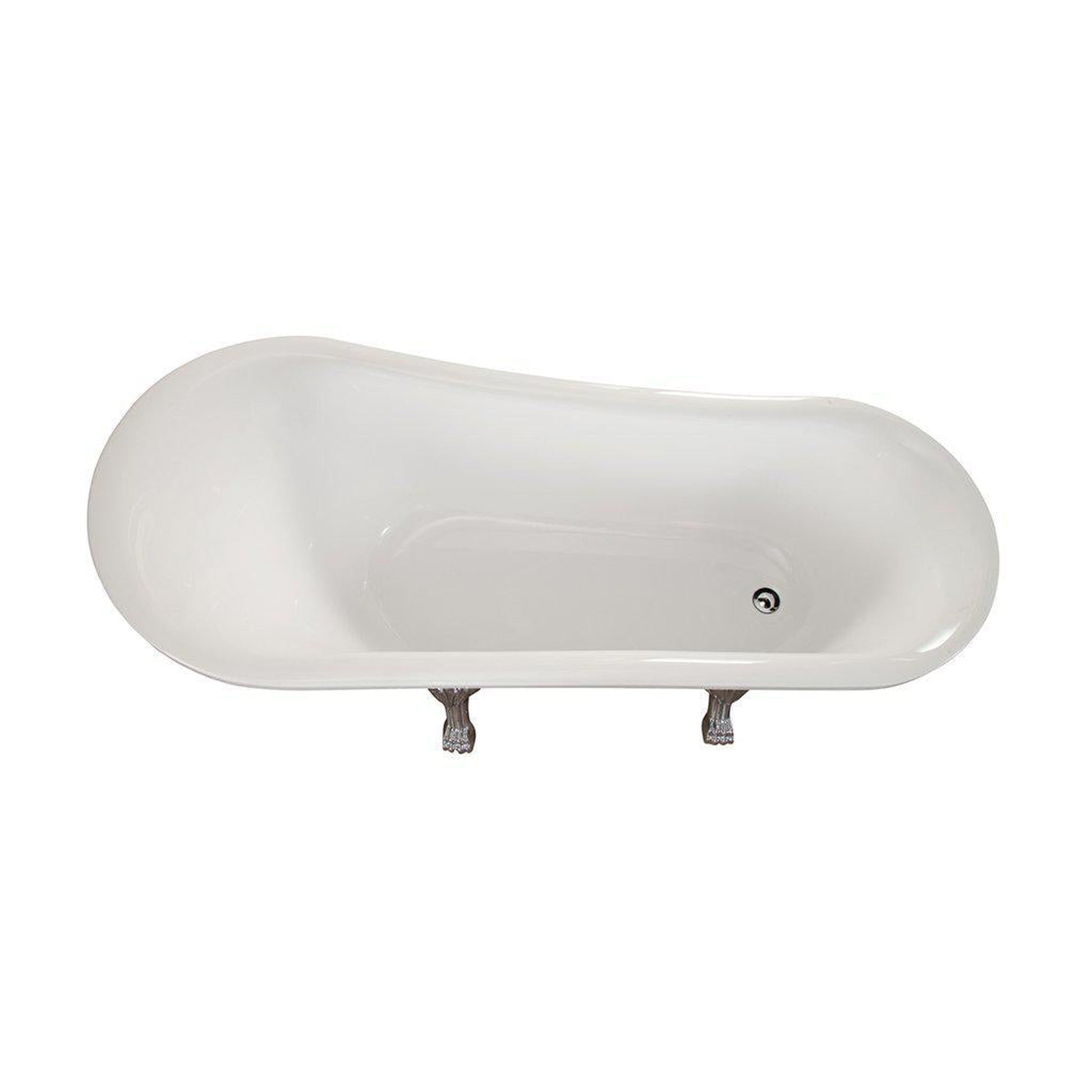 Altair Geneva 69" x 30" White Acrylic Clawfoot Bathtub