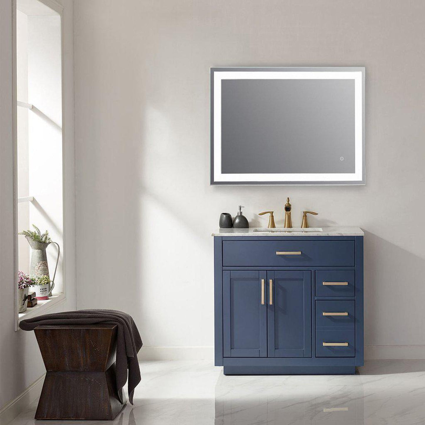 Altair Genova 36" Rectangle Wall-Mounted LED Mirror