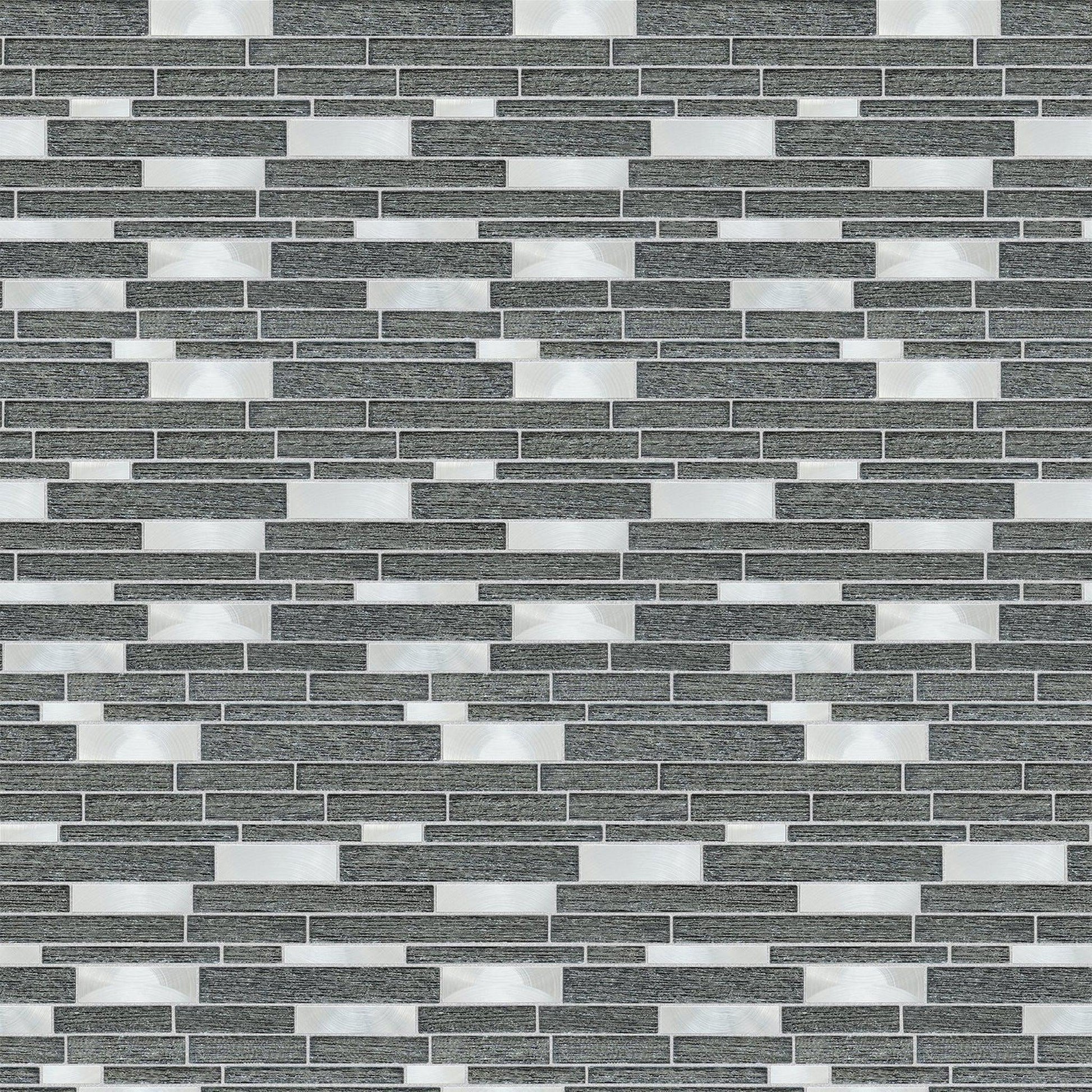 Altair Glena 15 pcs. Linear Black Glass Mosaic Wall Tile