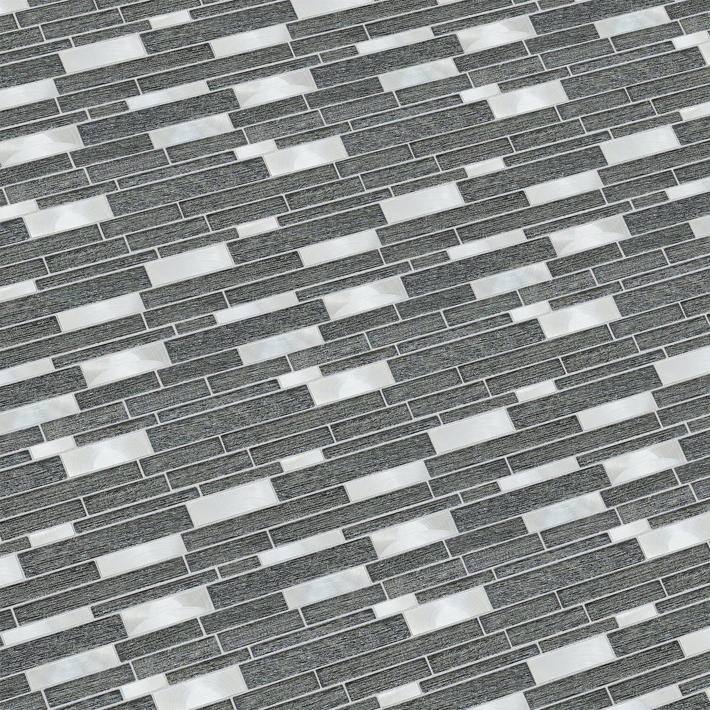 Altair Glena 15 pcs. Linear Black Glass Mosaic Wall Tile