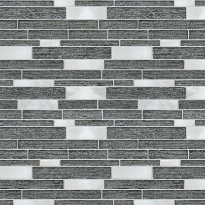 Altair Glena 15 pcs. Linear Black Glass Mosaic Wall Tile