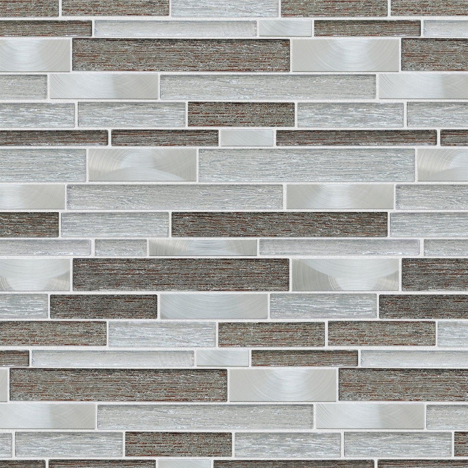 Altair Glena 15 pcs. Linear Mixed Color Glass Mosaic Wall Tile