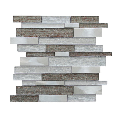 Altair Glena 15 pcs. Linear Mixed Color Glass Mosaic Wall Tile