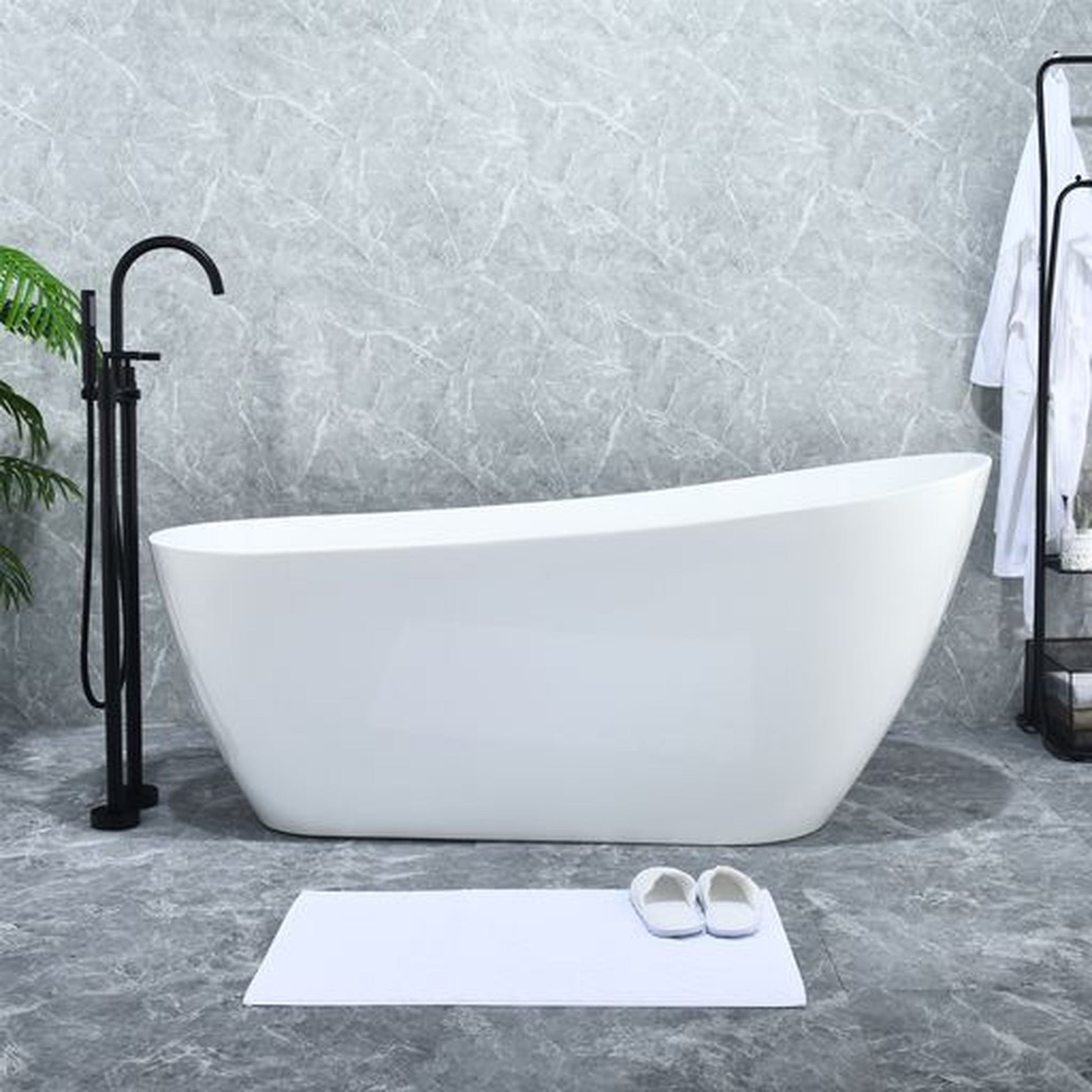 Altair Gnosall Matte Black Double Lever Handle Freestanding Bathtub Faucet With Handshower