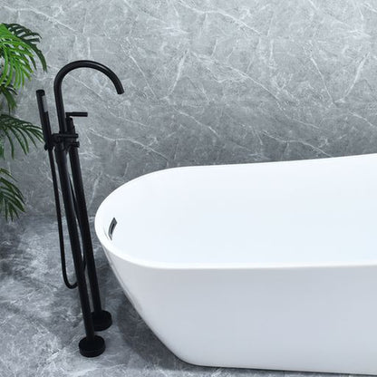 Altair Gnosall Matte Black Double Lever Handle Freestanding Bathtub Faucet With Handshower