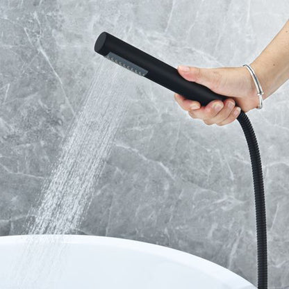 Altair Gnosall Matte Black Double Lever Handle Freestanding Bathtub Faucet With Handshower