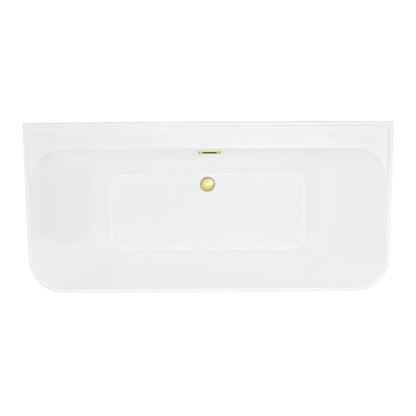 Altair Groda 63" x 30" White Acrylic Freestanding Bathtub With Brushed Gold Drain and Overflow