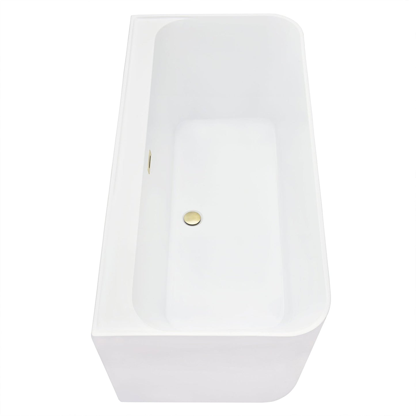 Altair Groda 63" x 30" White Acrylic Freestanding Bathtub With Brushed Gold Drain and Overflow