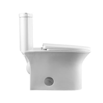 Altair Ibiza Elongated White Ceramic 1.6/1.1 GPF Dual Flush One-Piece Toilet