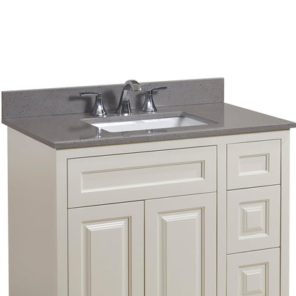 Altair Imperia 37" x 22" Mountain Gray Composite Stone Bathroom Vanity Top With White SInk