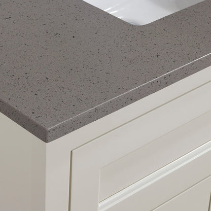 Altair Imperia 37" x 22" Mountain Gray Composite Stone Bathroom Vanity Top With White SInk