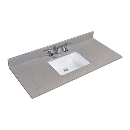 Altair Imperia 49" x 22" Mountain Gray Composite Stone Bathroom Vanity Top With White SInk