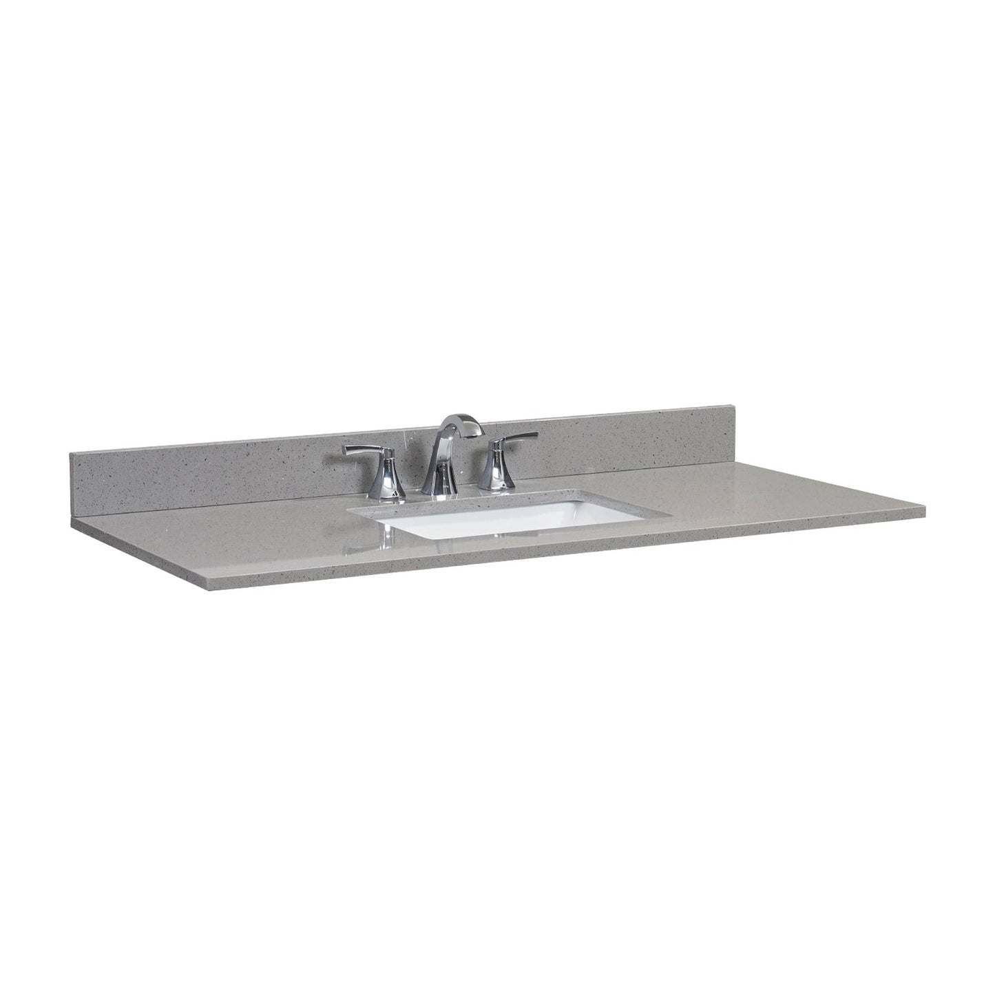 Altair Imperia 49" x 22" Mountain Gray Composite Stone Bathroom Vanity Top With White SInk