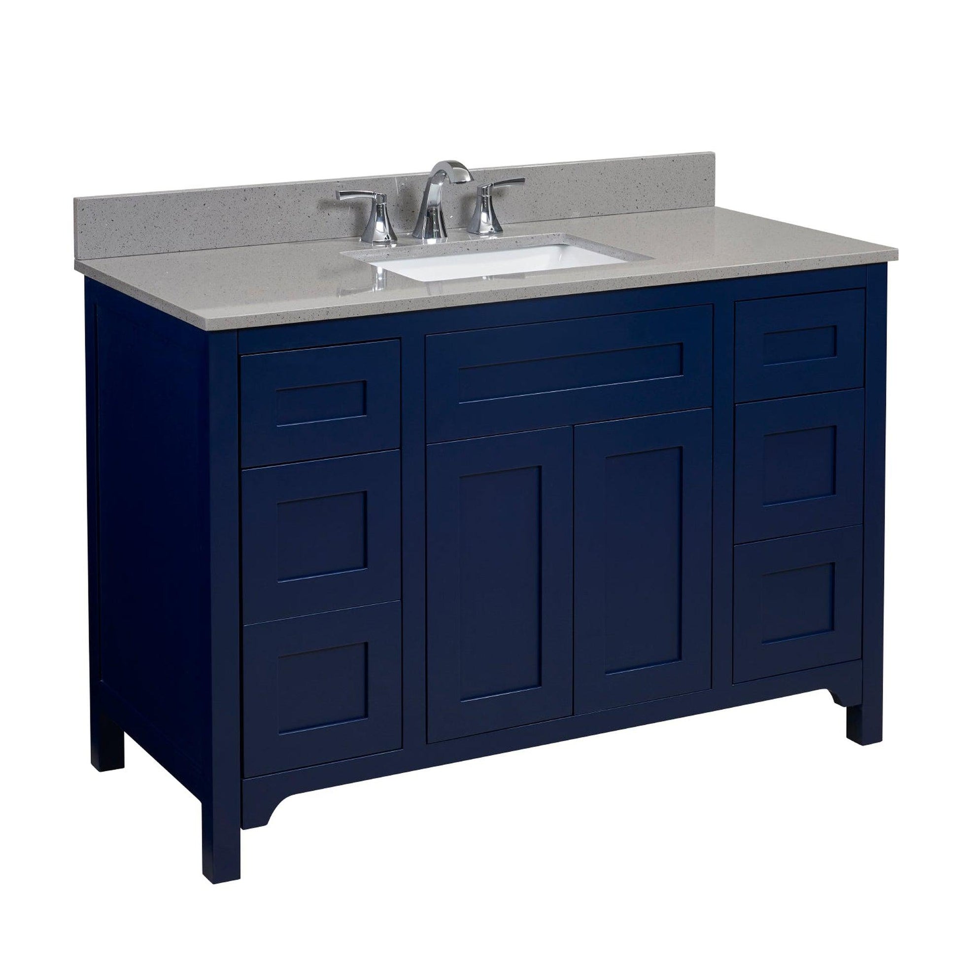 Altair Imperia 49" x 22" Mountain Gray Composite Stone Bathroom Vanity Top With White SInk