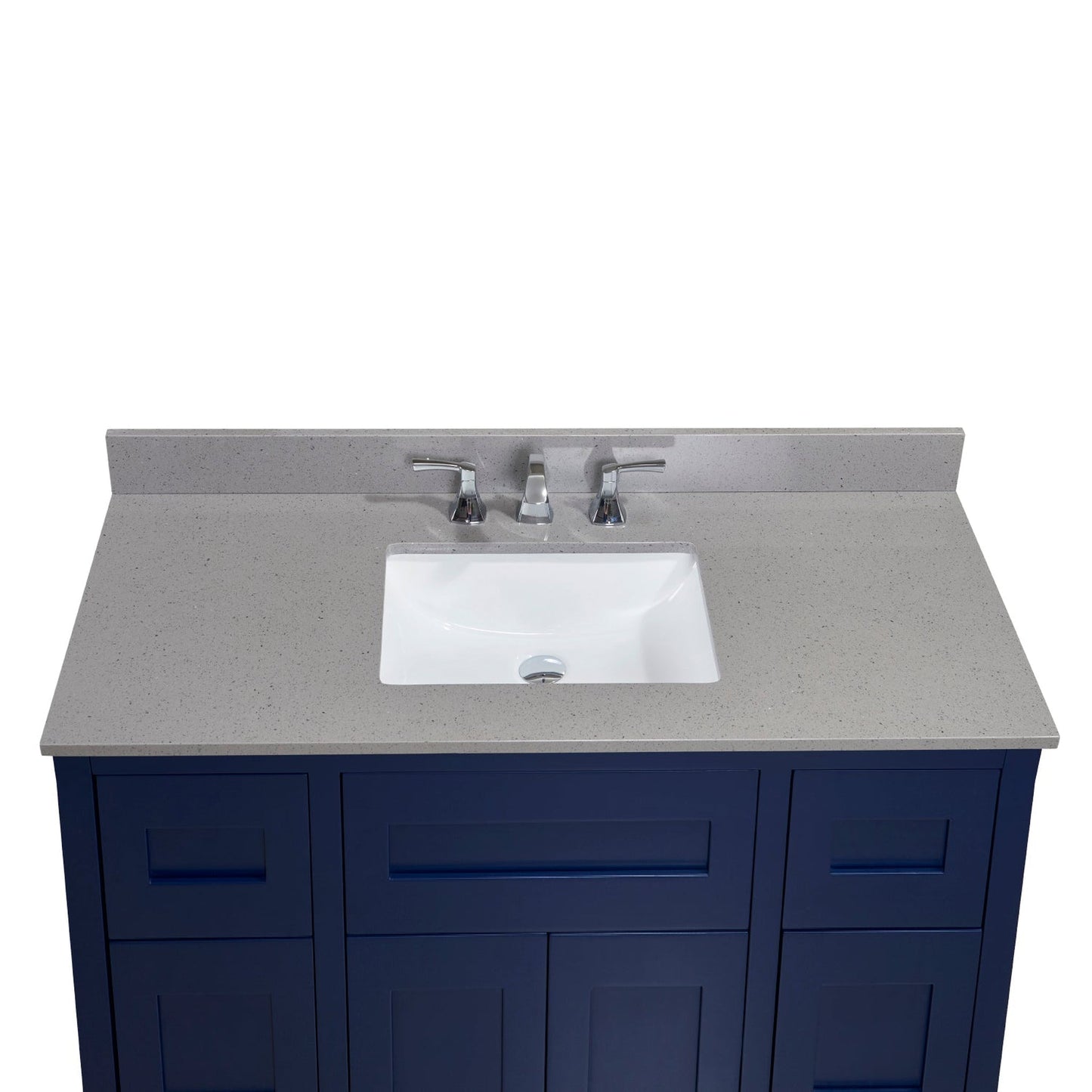 Altair Imperia 49" x 22" Mountain Gray Composite Stone Bathroom Vanity Top With White SInk