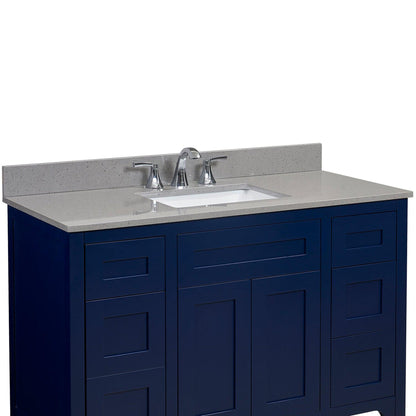 Altair Imperia 49" x 22" Mountain Gray Composite Stone Bathroom Vanity Top With White SInk