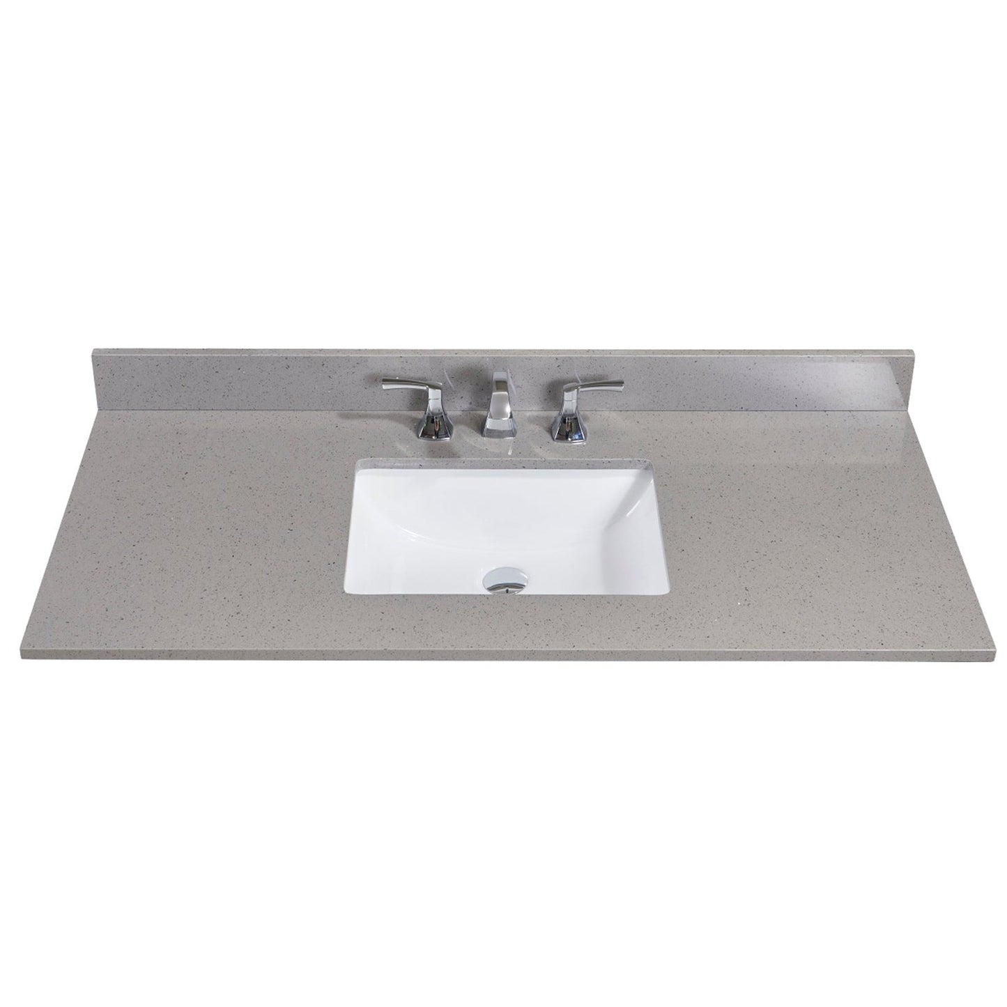 Altair Imperia 49" x 22" Mountain Gray Composite Stone Bathroom Vanity Top With White SInk