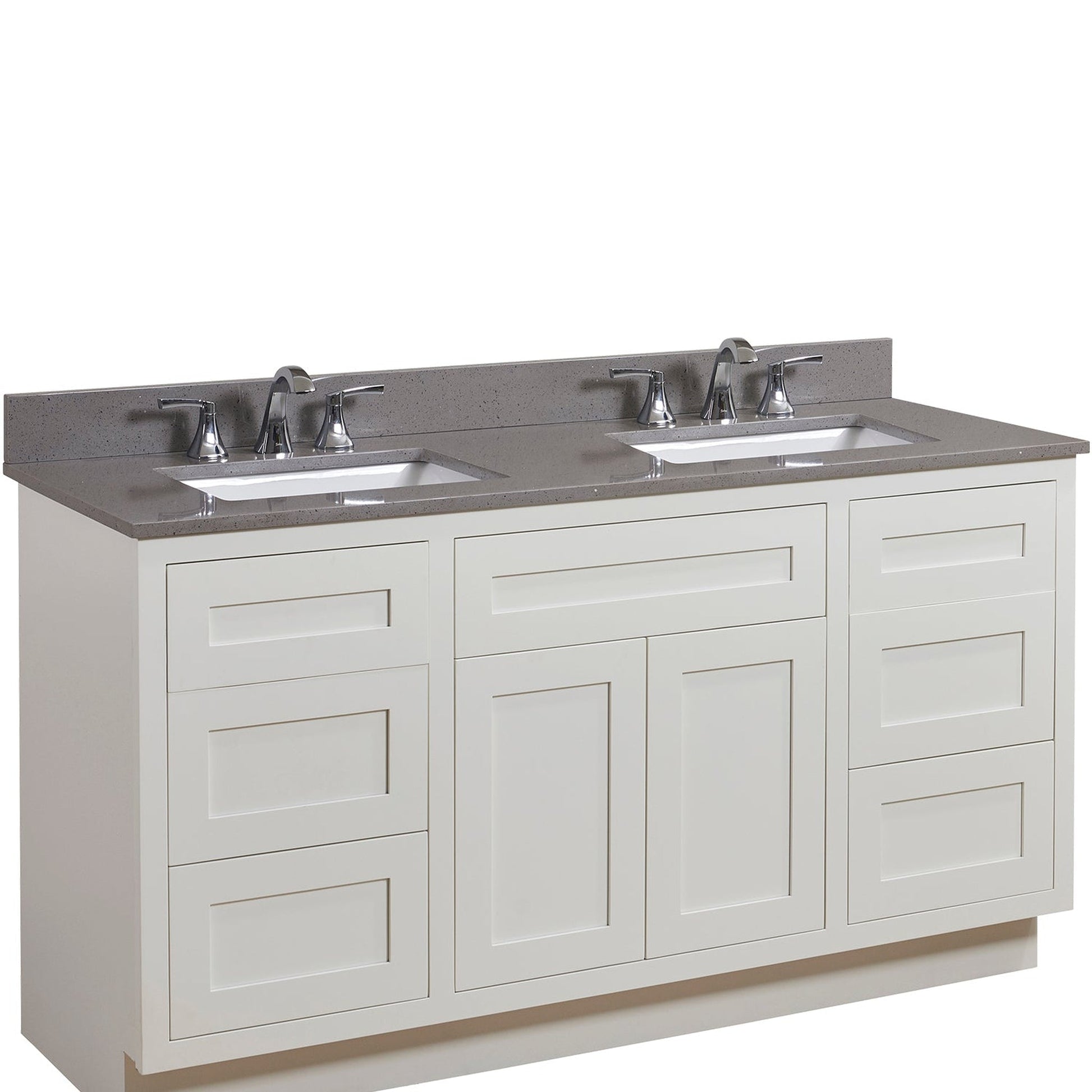 Altair Imperia 61" x 22" Mountain Gray Composite Stone Bathroom Vanity Top With White SInk