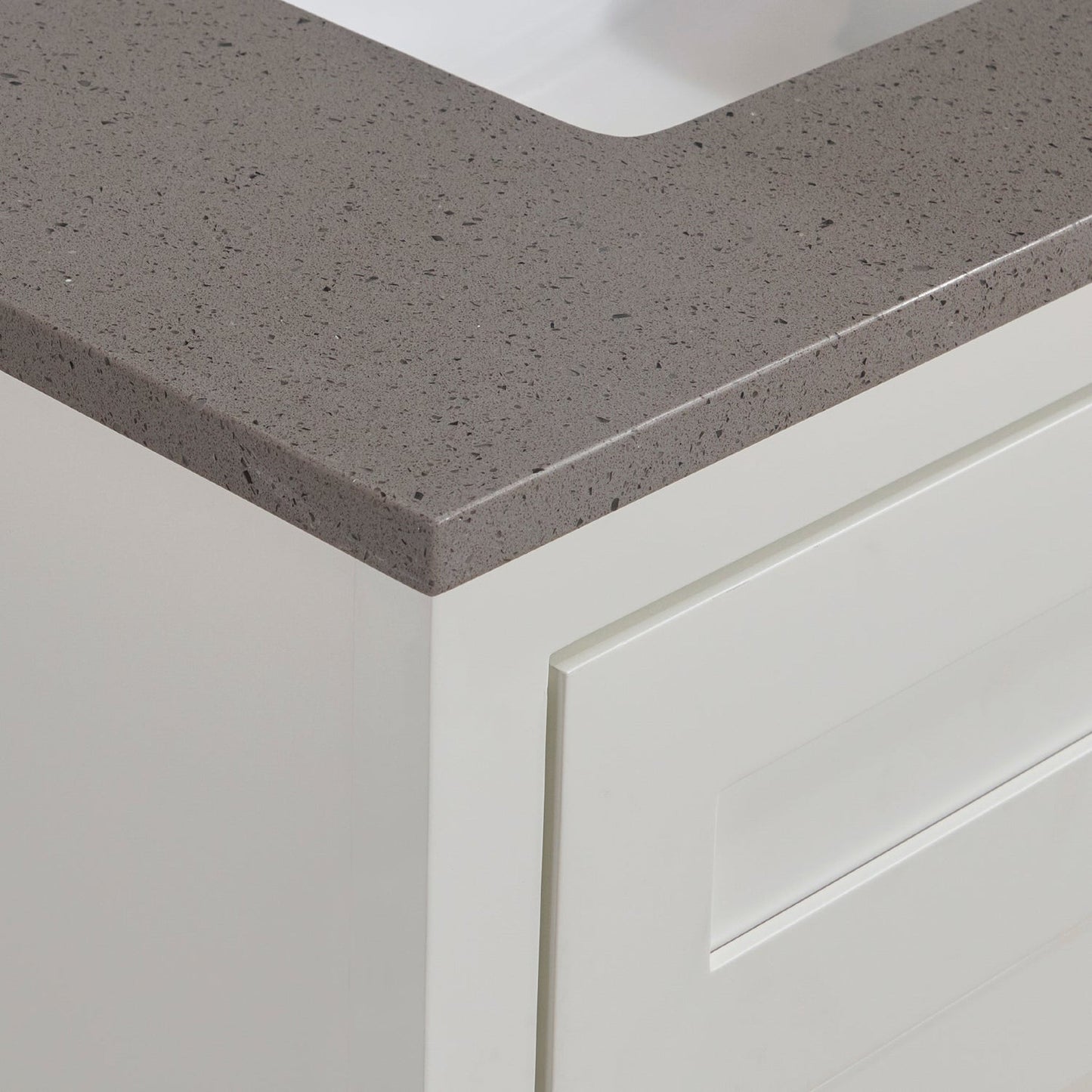 Altair Imperia 61" x 22" Mountain Gray Composite Stone Bathroom Vanity Top With White SInk
