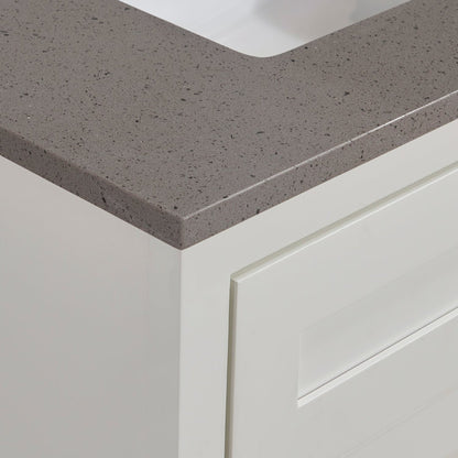 Altair Imperia 61" x 22" Mountain Gray Composite Stone Bathroom Vanity Top With White SInk