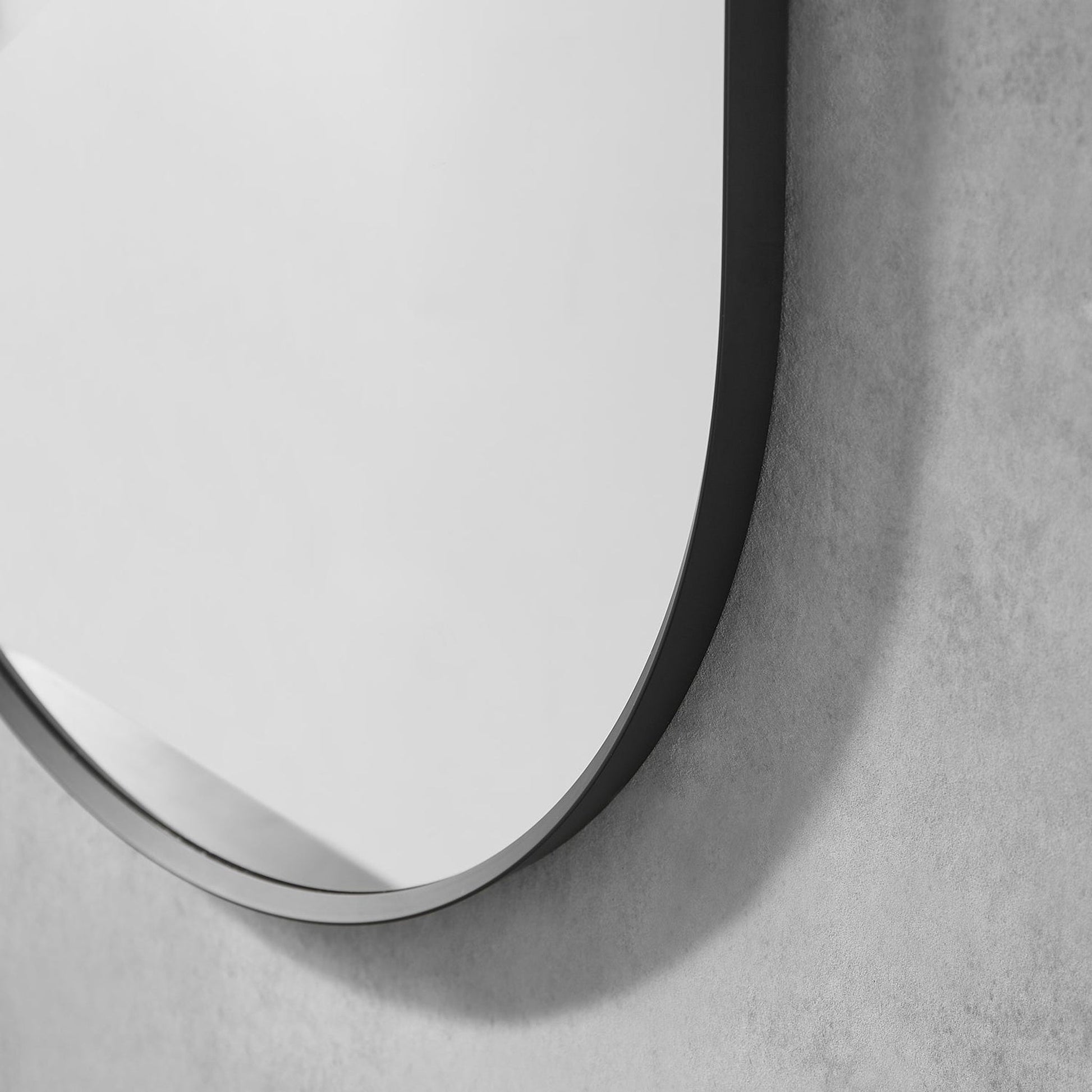 Altair Ispra 22" Oval Matt Black Aluminum Framed Wall-Mounted Mirror