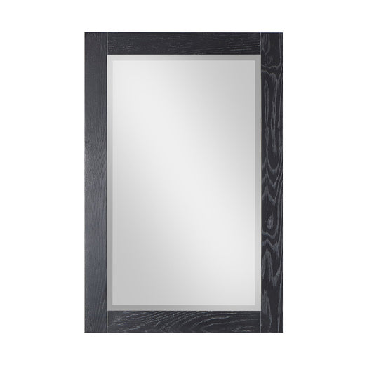 Altair Ivy 24" x 36" Rectangle Black Oak Wood Framed Wall-Mounted Mirror
