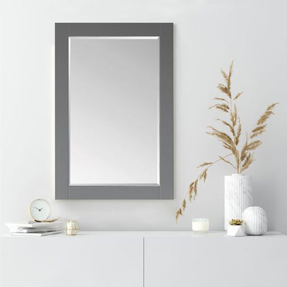 Altair Ivy 24" x 36" Rectangle Gray Wood Framed Wall-Mounted Mirror