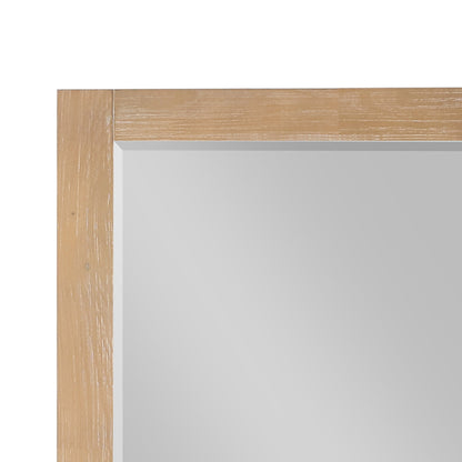Altair Ivy 24" x 36" Rectangle Weathered Pine Wood Framed Wall-Mounted Mirror