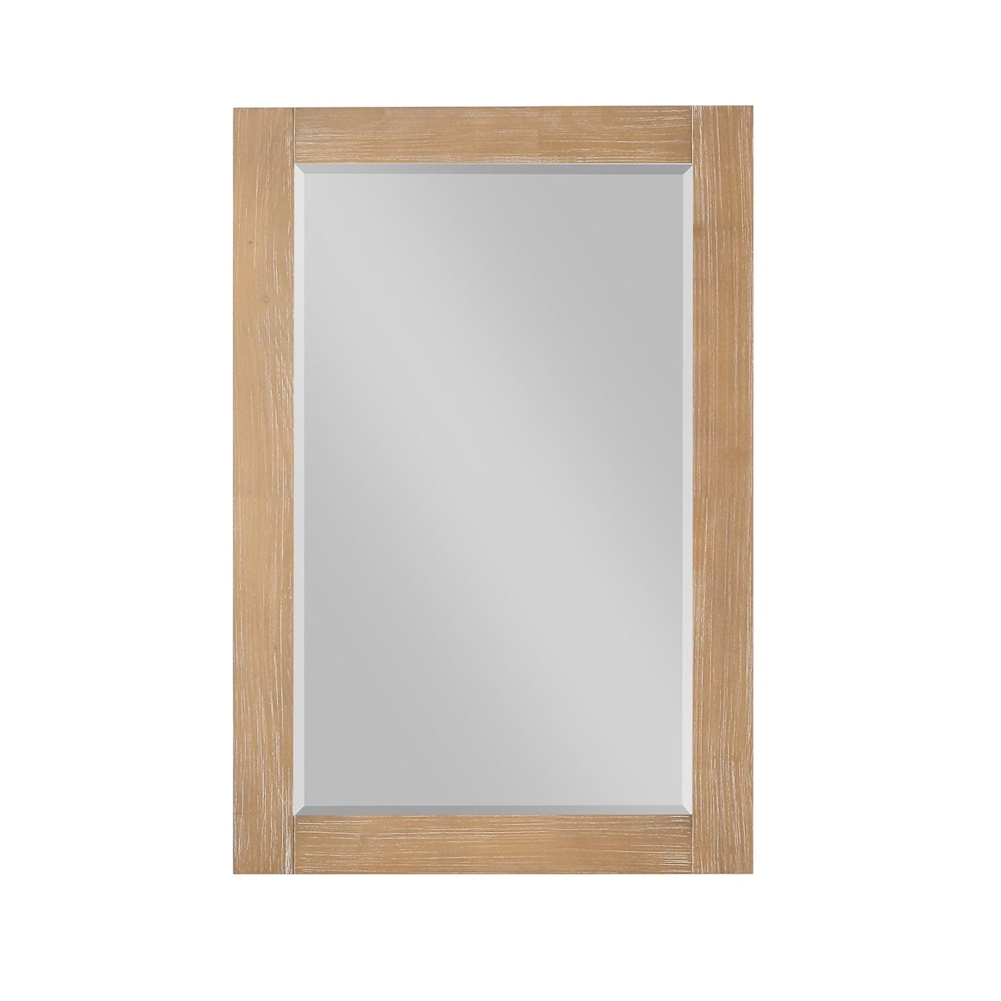 Altair Ivy 24" x 36" Rectangle Weathered Pine Wood Framed Wall-Mounted Mirror