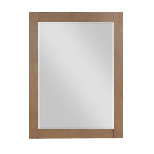 Altair Ivy 27" x 36" Rectangle Brown Pine Wood Framed Wall-Mounted Mirror