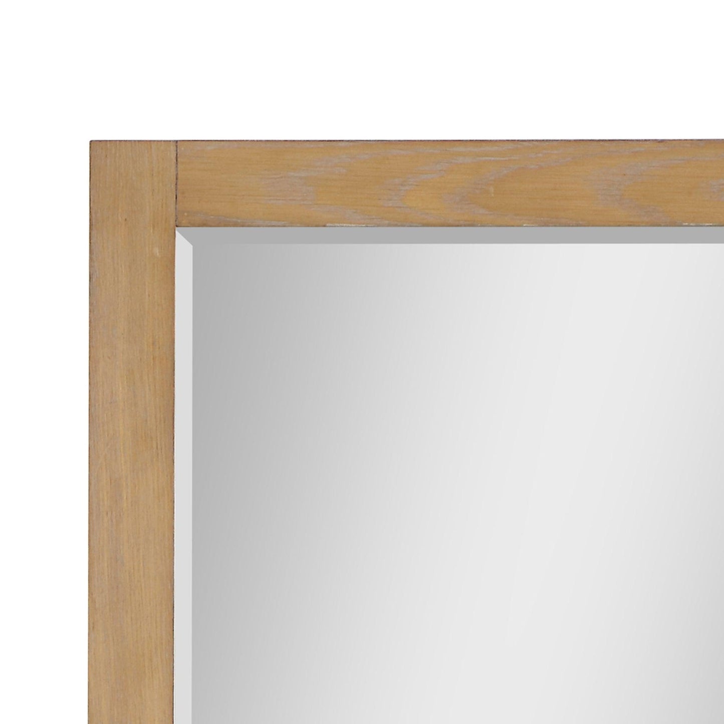 Altair Ivy 27" x 36" Rectangle Washed Oak Wood Framed Wall-Mounted Mirror
