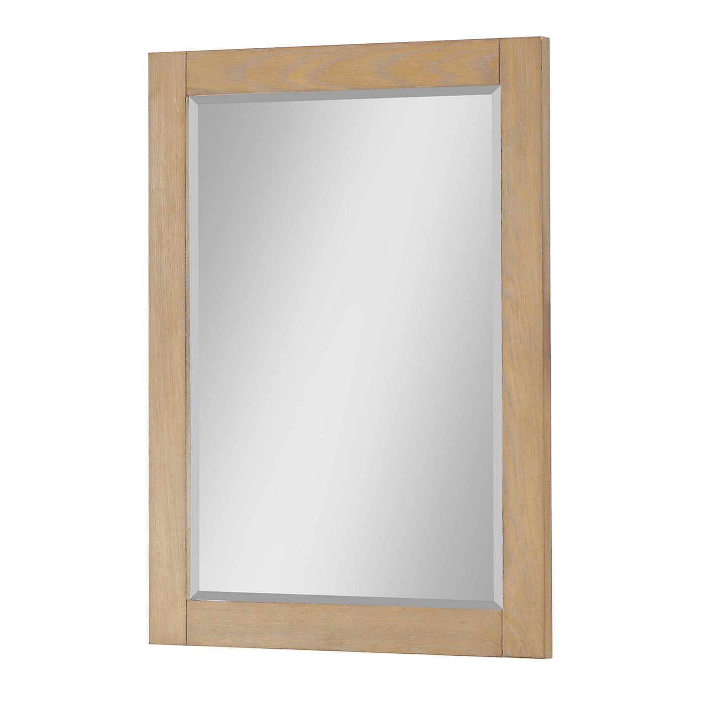 Altair Ivy 27" x 36" Rectangle Washed Oak Wood Framed Wall-Mounted Mirror