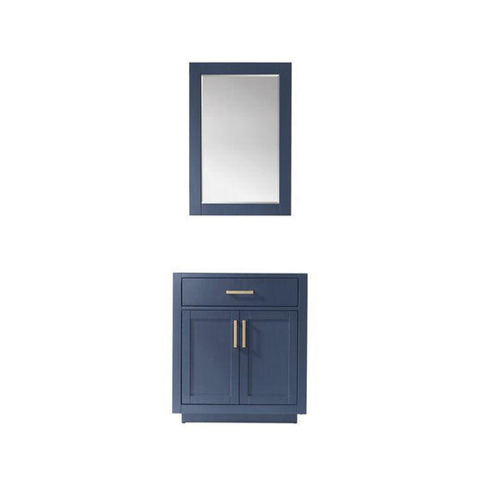 Altair Ivy 30" Royal Blue Freestanding Single Bathroom Vanity Base With Mirror