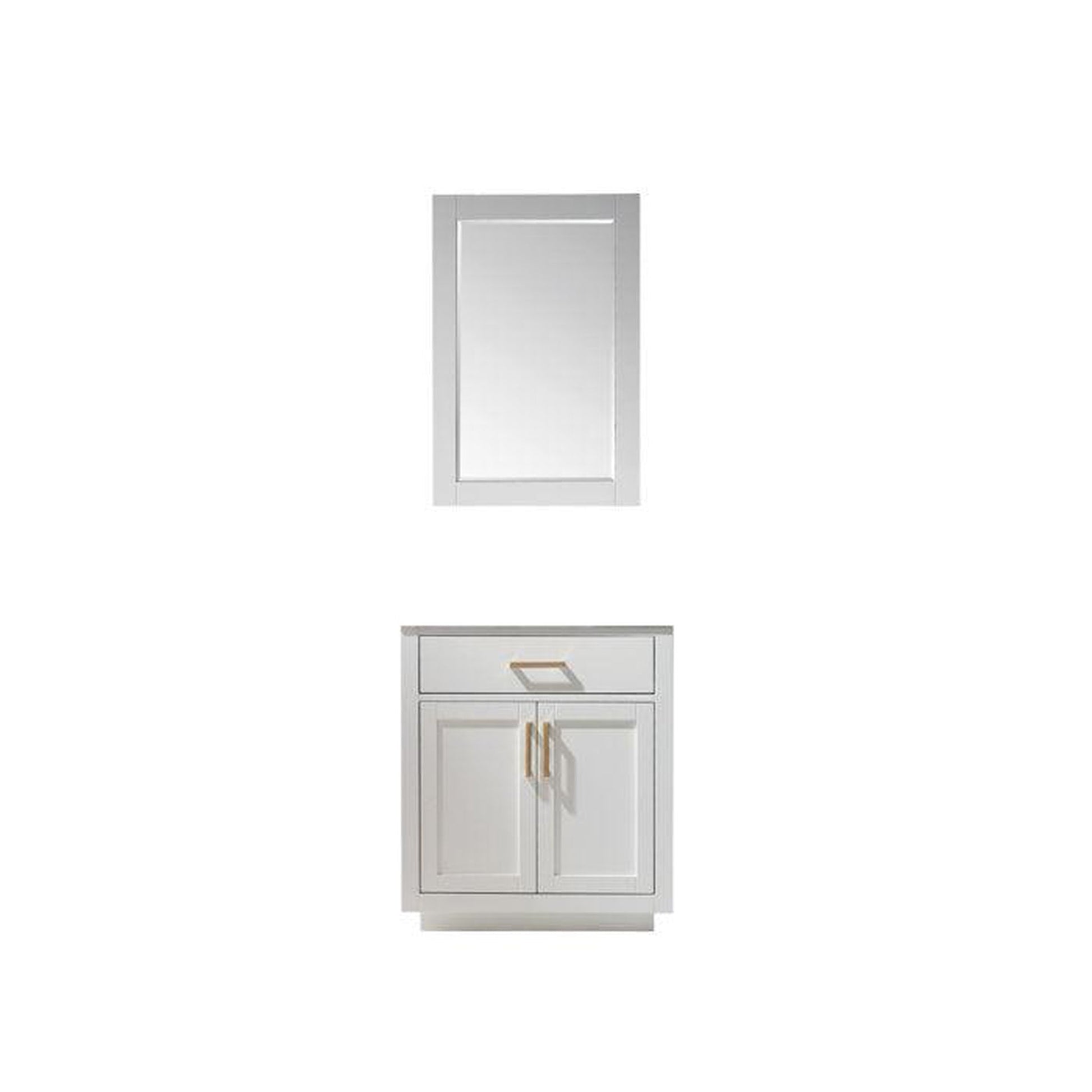 Altair Ivy 30" White Freestanding Single Bathroom Vanity Base With Mirror