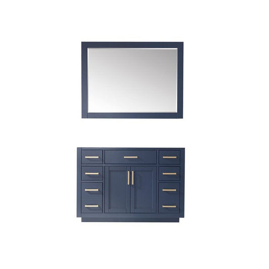 Altair Ivy 48" Royal Blue Freestanding Single Bathroom Vanity Base With Mirror