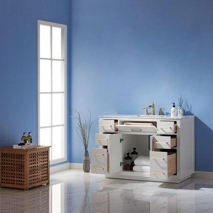 Altair Ivy 48" White Freestanding Single Bathroom Vanity Base