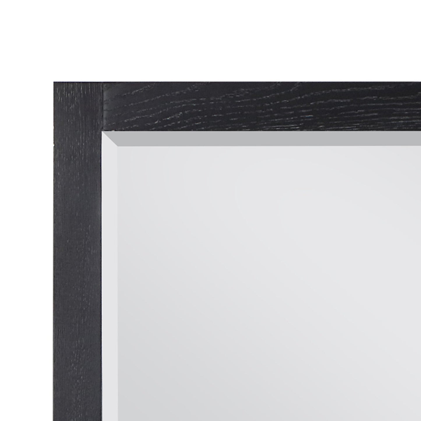 Altair Ivy 48" x 36" Rectangle Black Oak Wood Framed Wall-Mounted Mirror