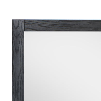 Altair Ivy 48" x 36" Rectangle Brown Oak Wood Framed Wall-Mounted Mirror