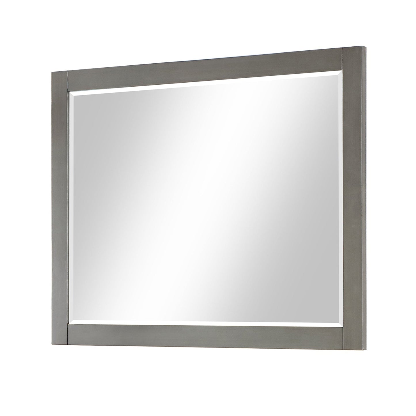 Altair Ivy 48" x 36" Rectangle Gray Pine Wood Framed Wall-Mounted Mirror