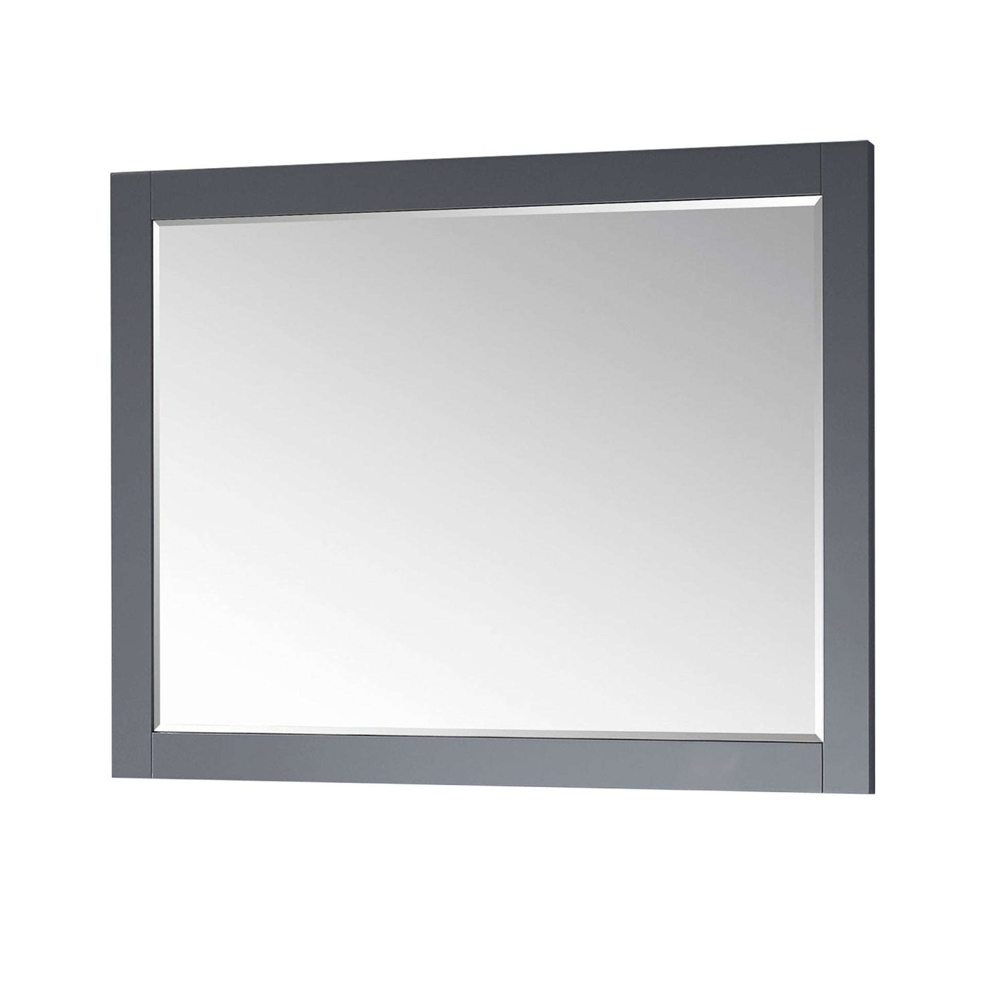 Altair Ivy 48" x 36" Rectangle Gray Wood Framed Wall-Mounted Mirror