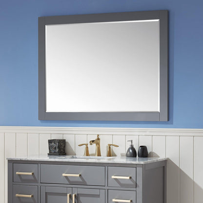 Altair Ivy 48" x 36" Rectangle Gray Wood Framed Wall-Mounted Mirror