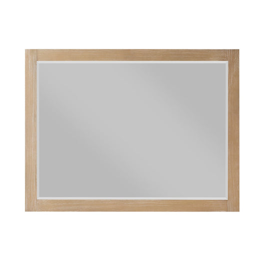 Altair Ivy 48" x 36" Rectangle Weathered Pine Wood Framed Wall-Mounted Mirror