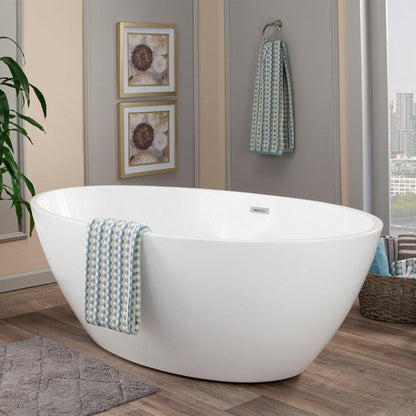 Altair Jolie 69" x 40" White Acrylic Freestanding Bathtub