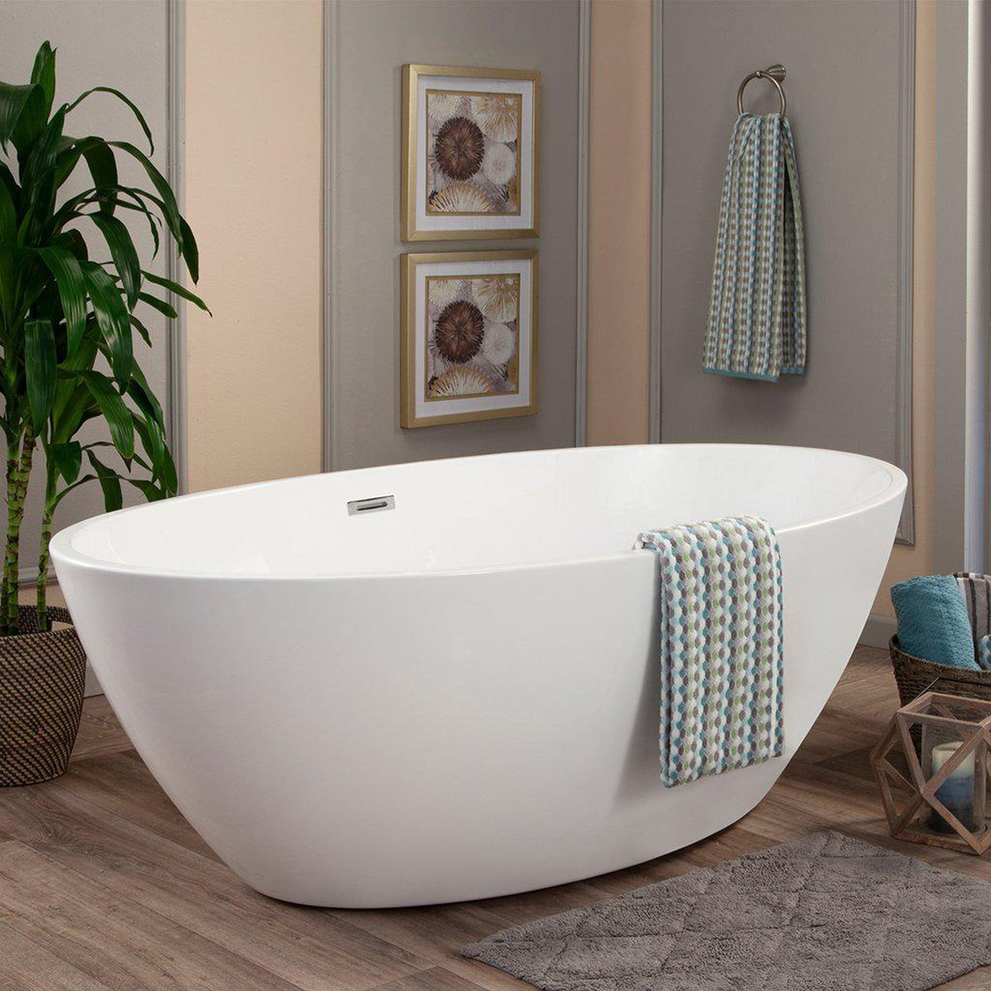 Altair Jolie 69" x 40" White Acrylic Freestanding Bathtub